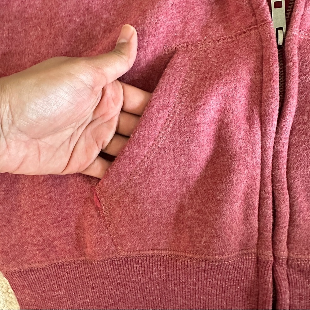 SuperDry Women’s Full Zipper Jacket Hoodie in Reddish Pink Color Sz S to M - Picture 5 of 11